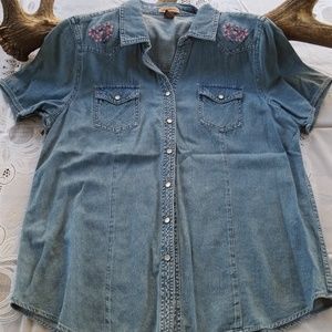 Bit & Bridle blue Jean button up